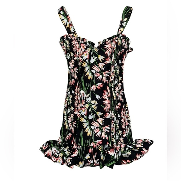 Likely Dresses & Skirts - LIKELY Brand Charleigh Black Floral Smocked Mini Dress Size 8 Boho Cottagecore